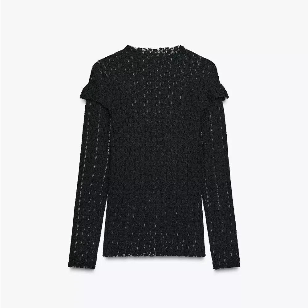 ZARA RUFFLED LACE TOP